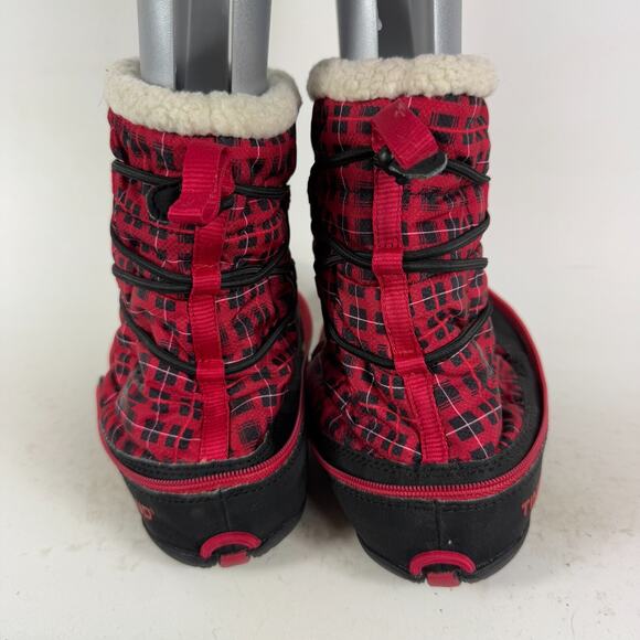 Timberland Earthkeeper Snow Boots Women's 8 Red Plaid Mid-Calf Insulated 3548R - Picture 7 of 13
